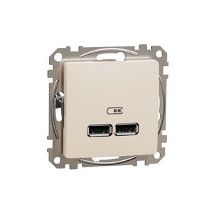 Dvojitá USB A+A nabíjacka 2.1A, Béžová, Sedna Design (Schneider)