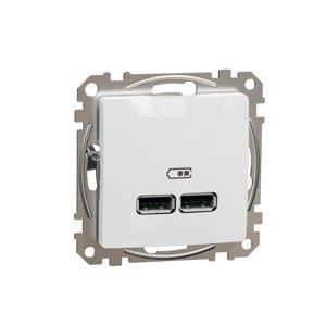 Dvojitá USB A+A nabíjacka 2.1A, Biela, Sedna Design (Schneider)
