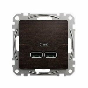 Dvojitá USB A+A nabíjacka 2.1A, Wenge, Sedna Design (Schneider)