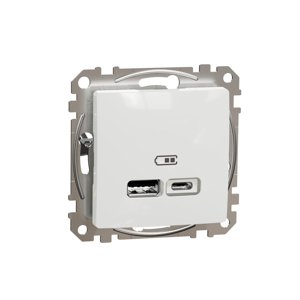 Dvojitá USB A+C nabíjacka 2.4A, Biela, Sedna Design (Schneider)