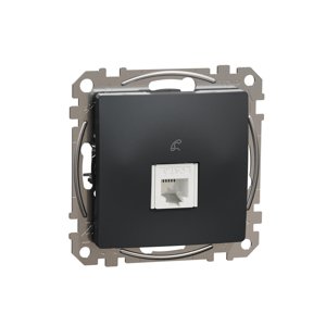 Telefónná zásuvka 1xRJ11, Antracit, Sedna Design (Schneider)