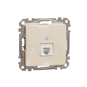 Telefónná zásuvka 1xRJ11, Béžová, Sedna Design (Schneider)