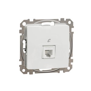 Telefónná zásuvka 1xRJ11, Biela, Sedna Design (Schneider)