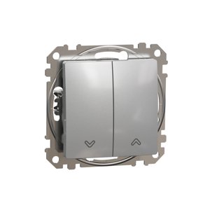 Tlacidlový ovládac žaluzií, Aluminium, Sedna Design (Schneider)