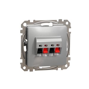 Zásuvka reproduktorová dvojitá, Aluminium, Sedna Design (Schneider)