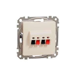 Zásuvka reproduktorová dvojitá, Béžová, Sedna Design (Schneider)
