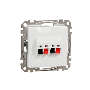 Zásuvka reproduktorová dvojitá, Biela, Sedna Design (Schneider)