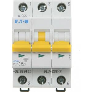 Istič 3-pólový C/25A 10kA Rada:PL7 (Eaton)