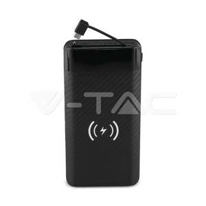 Powerbank so zabudovaným káblom Micro USB 20000mAh čierny VT-3058 (V-TAC)