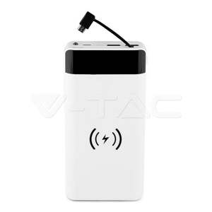 Powerbank so zabudovaným káblom Micro USB 20000mAh biely VT-3058 (V-TAC)