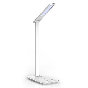 Stolná LED lampa s QI nabíjaním 5W, CCT, 500lm, stmievateľná, biela VT-7405 (V-TAC)