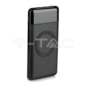 Powerbank so bezdrôtovým nabíjaním a displejom 10000mAh čierny VT-3521 (V-TAC)