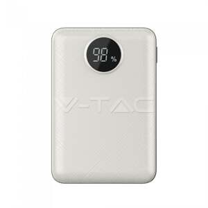 Powerbank 10000mAh s displejom biely VT-3501 (V-TAC)