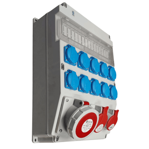 Rozvodnica 16A+32A+63A/400V/5P+10x250V možnosť istenia IP54 ROS 16/X-206 (SEZ Dolný Kubín)