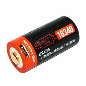 Akumulátor 3,7V / RCR123A Li-Ion + Micro USB nabíjanie