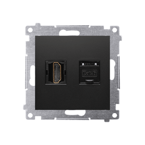 Zásuvka HDMI/RJ45 Cat.6 matná čierna SIMON54Pre (simon)