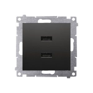Nabíjačka 2xUSB 5V 2,1A (SS) čierna matná SIMON54 (simon)