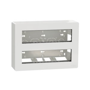 Unica System+ - Centrálna jednotka 2x10 modulov povrchová, Biela Antibakteriálna