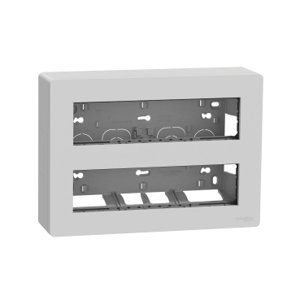 Unica System+ - Centrálna jednotka 2x8 modulov povrchová, Aluminium