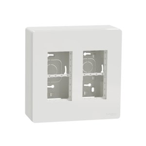 Unica System+ - Centrálna jednotka 2x4 moduly vertikálna povrchová, Biela