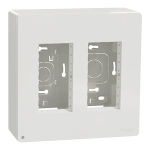 Unica System+ - Centrálna jednotka 2x4 moduly vertikálna povrchová, Biela Antibakteriálna