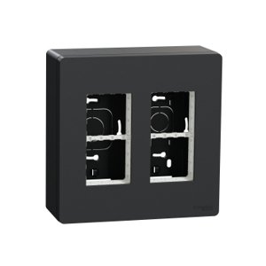 Unica System+ - Centrálna jednotka 2x4 moduly vertikálna povrchová, Antracit