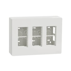 Unica System+ - Centrálna jednotka 3x4 moduly vertikálna povrchová, Biela