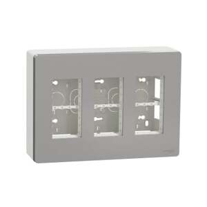 Unica System+ - Centrálna jednotka 3x4 moduly vertikálna povrchová, Aluminium