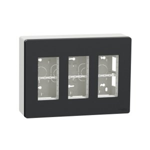 Unica System+ - Centrálna jednotka 3x4 moduly vertikálna povrchová, Antracit