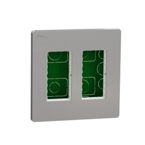 Unica System+ - Centrálna jednotka 2x4 modulov zapustená, Aluminium