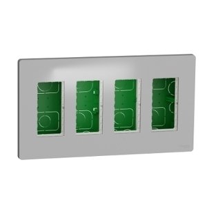 Unica System+ - Centrálna jednotka 4x4 modulov zapustená, Aluminium