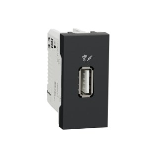Unica - USB 2.0 nabíjací konektor, 1M, Antracit