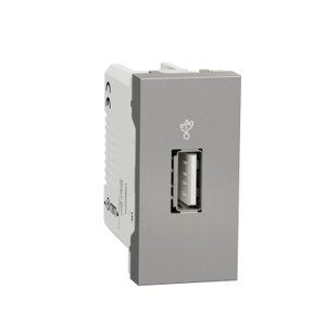 Unica - USB 2.0 datový konektor, 1M, Aluminium