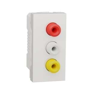 Unica - 3 RCA konektory (video & audio), 1M, Biely