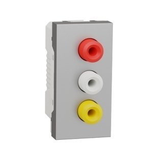 Unica - 3 RCA konektory (video & audio), 1M, Aluminium