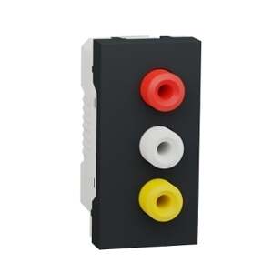 Unica - 3 RCA konektory (video & audio), 1M, Antracit