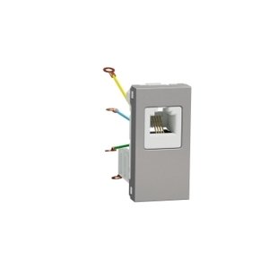 Unica - Zásuvka telefónna RJ12, 6 kontaktov 1M, Aluminium