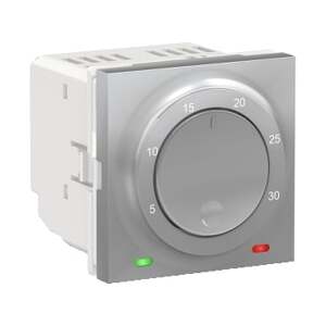 Unica - Termostat prostorový otočný 2M, Aluminium