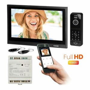 Sada videovrátnika BESAR, hands-free, 10" LCD, kódový zámok, čítačka kariet, čierny