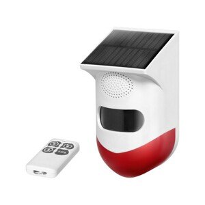 Alarm so vstavanou sirénou a solárnou batériou, diaľkový ovládačo cez WiFi a TUYA, 12m
