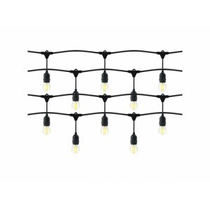Garland set - lighting garland 20 m long, IP44, black + 40 LED bulbs 1W E27, 3000K + 1 fre