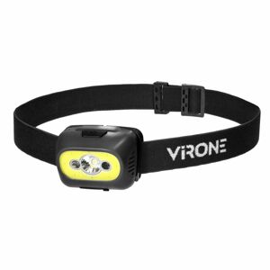 LED COB + LED čelovka 3W s bezdotykovým vypínačom a USB nabíjačkou,1200 mAh batéria,čierna