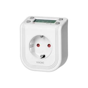 Elektronický časovač do zásuvky s horným LCD displejom DT-4 (GS),SCHUKO, 16 prog, 3680W