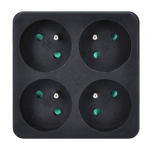 Solight Rozbočovač, 4 x 10A, čierny