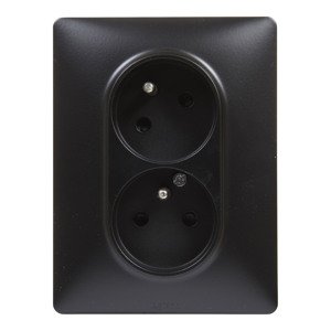 Dvojzásuvka 2P+T/16A/250V clonky (30°) (PS) čierna Valena Life (Legrand)