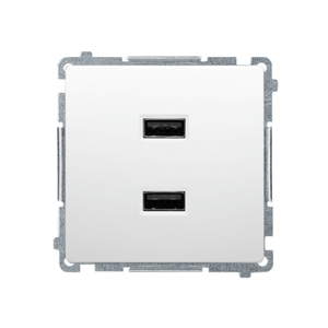 Dvojitá USB nabíjačka, biela, USB:A+A, 2,1A