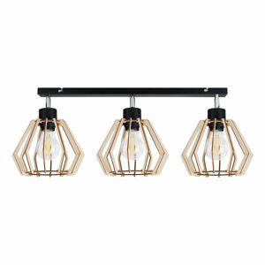 Nástenné a stropné svietidlo SOLIN AD-LD-6384BE27D, 3x60W, E27, čierna /drevo (ORNO)