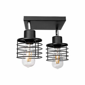 INástenné/stropné svietidlo, ISLA štvrcová zák.AD-LD-6387BE27M, 2x60W, E27, čierna  (ORNO)