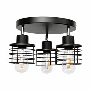 Nástenné/stropné svietidlo, ISLA okrúhla základňa, AD-LD-6389BE27M, 3x60W, E27, čierna (OR