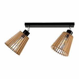 Nástenné svietidlo DELOS AD-LD-6405BE27D, 2x60W, E27, čierna/drevo (ORNO)